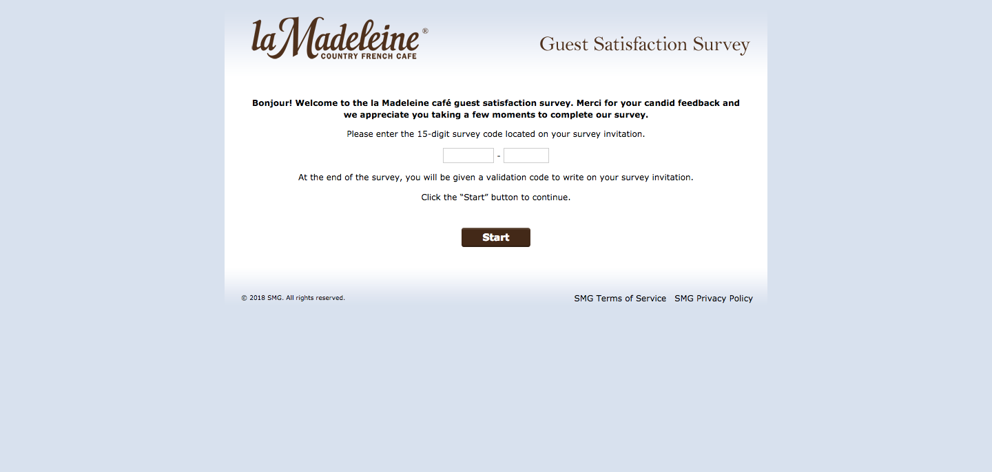 la Madeleine Guest Satisfaction Survey
